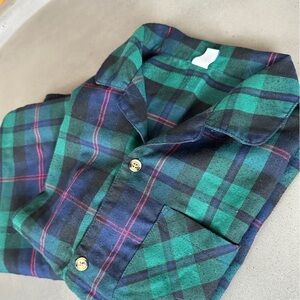 Old Navy Teal and Navy Plaid Pajama Set